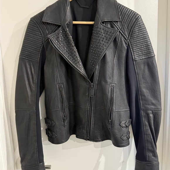 Elie Tahari Jackets & Blazers - Elie Tahari Black Studded Leather Jacket